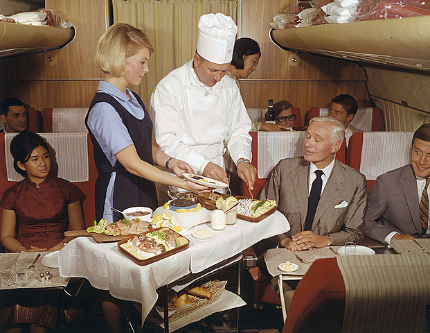 El primer restaurante de comida en avión