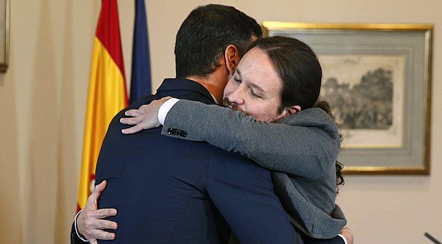 Primer govern en coalició (pacte socialista-comunista entre PSOE i Unidas-Podemos) a Espanya des de la Segona República.