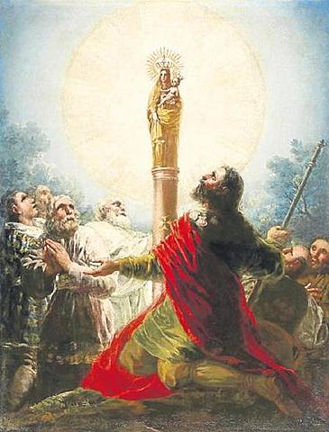 La Virgen María se aparece al Apóstol en carne mortal en Zaragoza