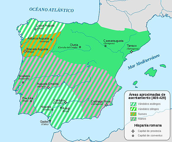 Invasión de los Suevos, Alanos y Vándalos.