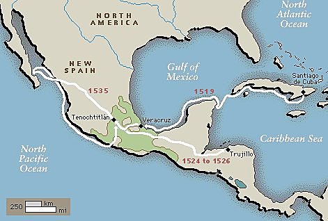 Hernan Cortes sailed for spain