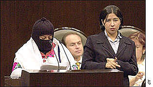 Líderes del EZLN entran a la cámara de diputados