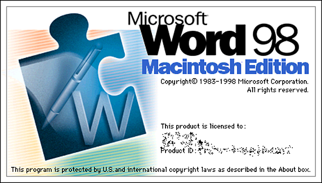 MICROSOFT WORD WINDOWS 98