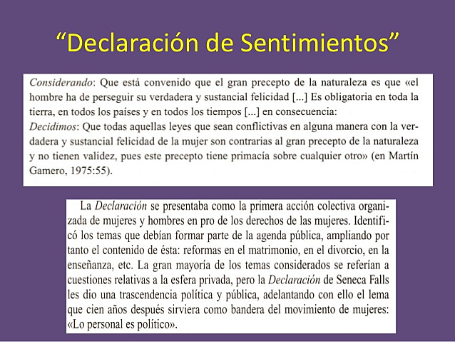 PUBLICACIÓN DE LA DECLARACIÓN DE SENTIMIENTOS