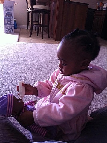 My first time playing with a baby doll