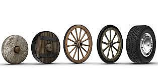 Humans invent the wheel