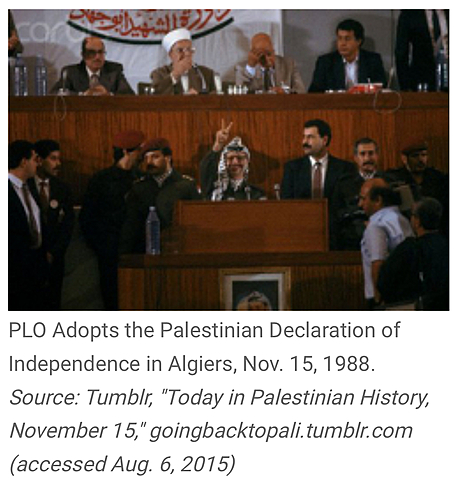PNC Proclaims the Establishment of a Palestinian state