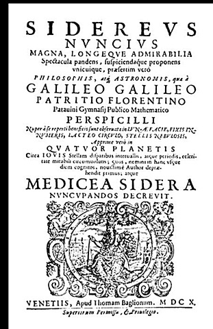 Siderius Nuncius- Mensajero Sideral por Galileo Galilei