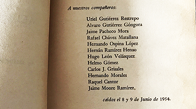 Conmemoración estudiante caído