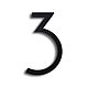 Modern house number aluminum contemporary font number three   etsy