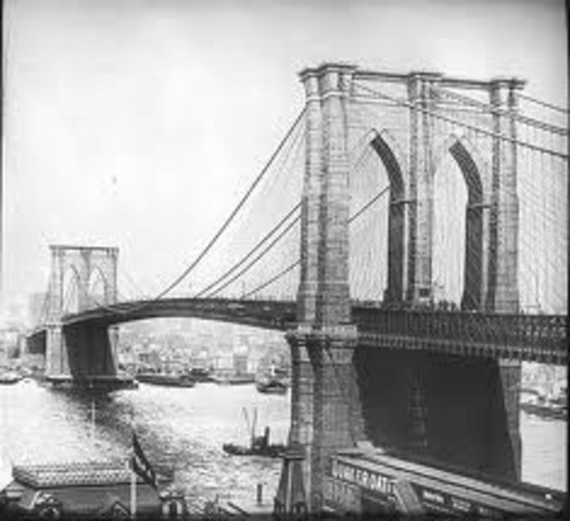 constuctionof the brooklyn bridge is completed