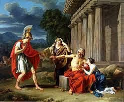 Oedipus leaves Corinth