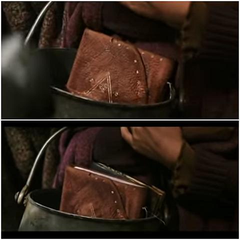 Lucius Malfoy sneaks tom riddles diary with Ginny's books