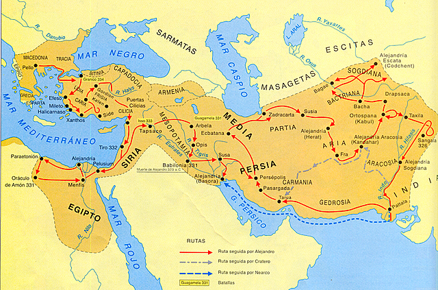La conquistas de Alejandro Magno y sus ejércitos