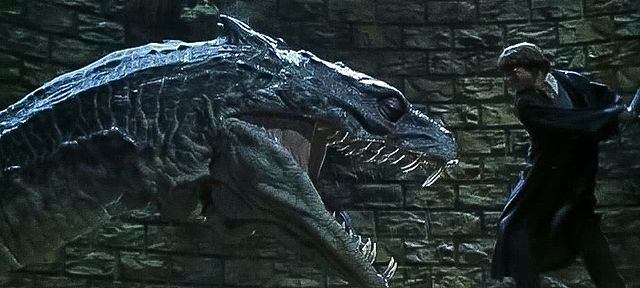 Harry goes into the Chamber of Secrets