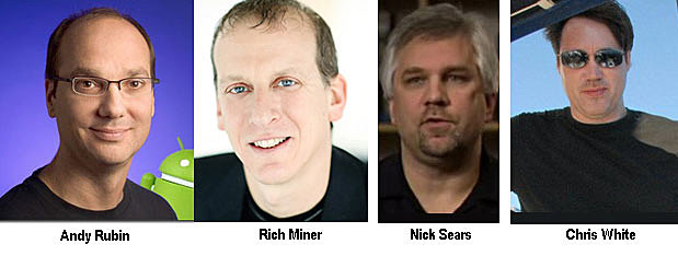 Andy Rubin, Rich Miner, Chris White y Nick Sears fundan Android Inc