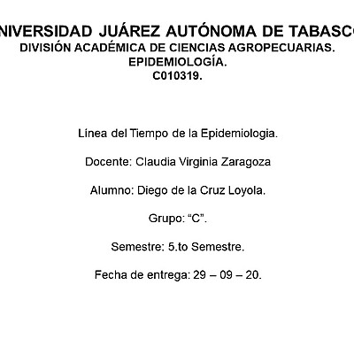 Timeline: Línea del Tiempo de la Epidemiología - Diego de la Cruz Loyola