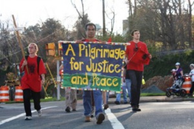 Ceaser Chaves on a 300 mile pilgramage From Delano to Sacramento