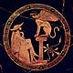 Oedipus sphinx interior kylix attic vatican museums c 470 bce