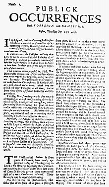 First Colonial Newspaper