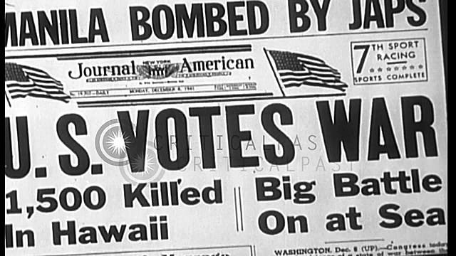 U.S. declares war on Japan