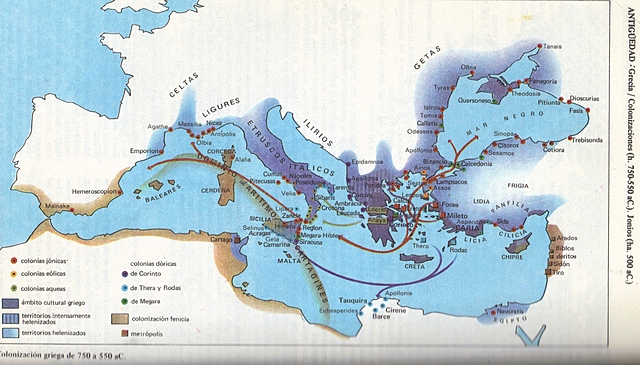 Colonizaciones Griegas (575 a.C)