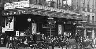 Cine con cinematógrafo de Lumiere