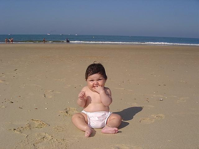 This is a photo of the first time i went to the beach
