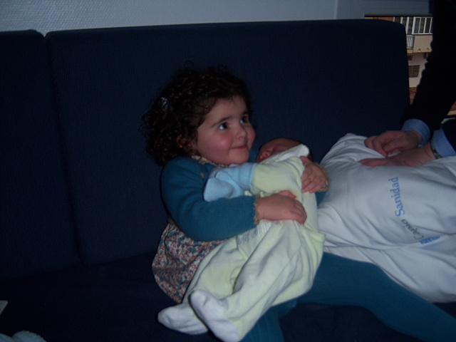 This photo is from when my sister Carmen was born