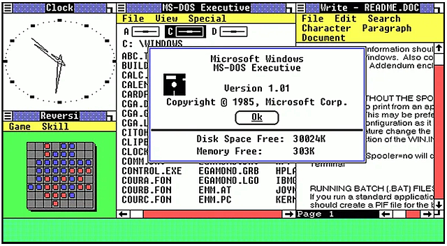 Sale al mercado Windows 1.0