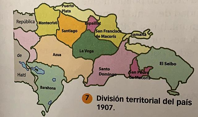 División territorial del país 1907.