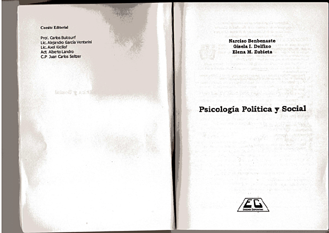 Aspectos conceptuales de la Psicología Política