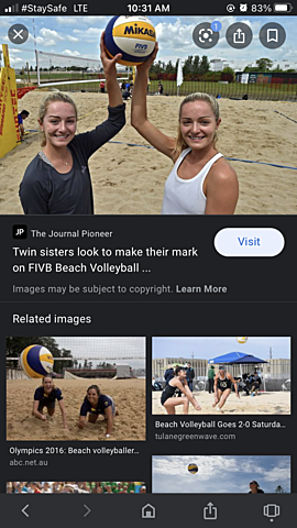 The first beach volleyball