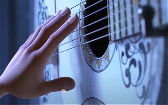 Miguel steals Ernesto del la Cruz’s guitar.