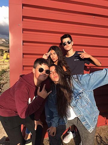 With my friends in town