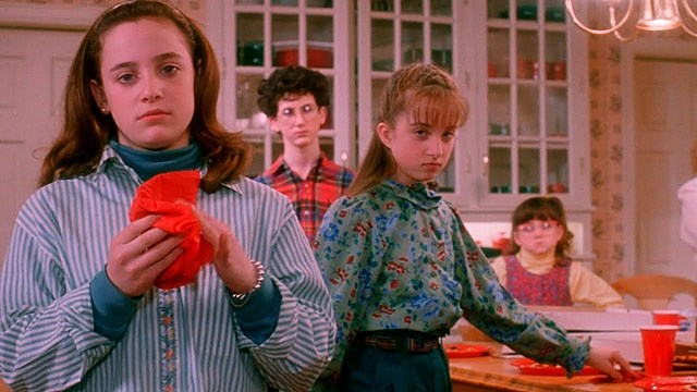 Kevin's family eats dinner