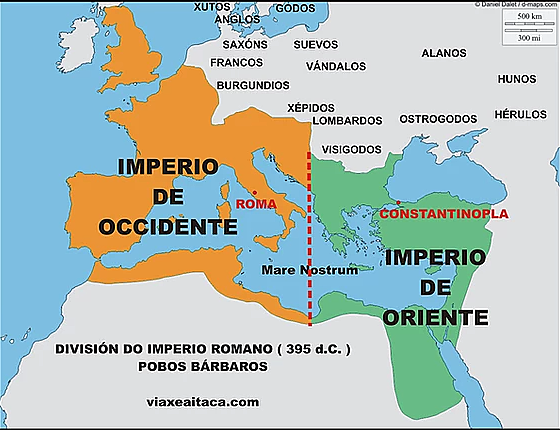 División del imperio romano