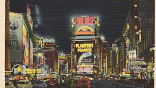 La primera señal luminosa en Times Square en Nueva York.