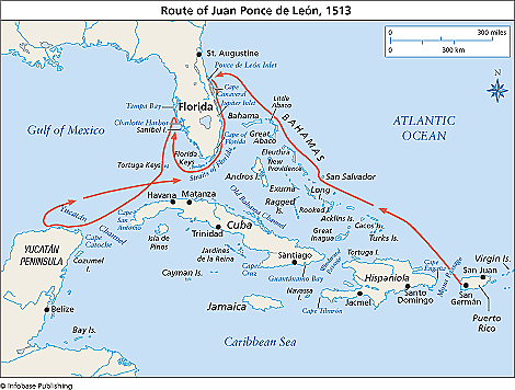Juan Ponce de Leon -sailed for spain