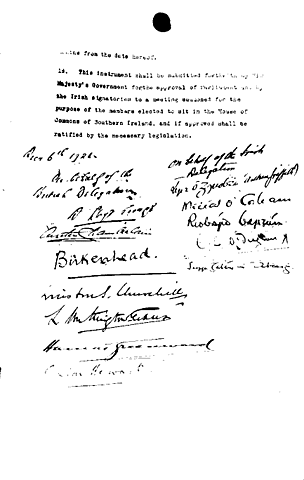 Firma del Acuerdo anglo-irlandés