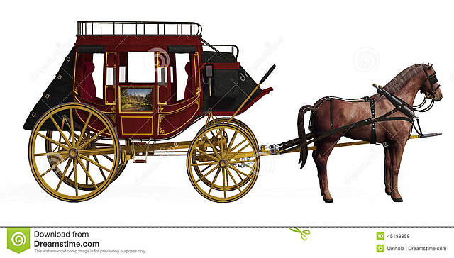 Primer servicio de diligencias por caballo