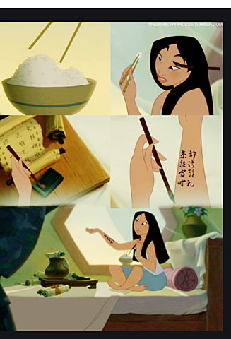 Mulan woke up and wrote on her hand for the matchmaker
