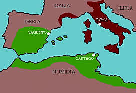 Los romanos provocan una guerra contra Cartago que termina con la destrucción radical de Cartago.