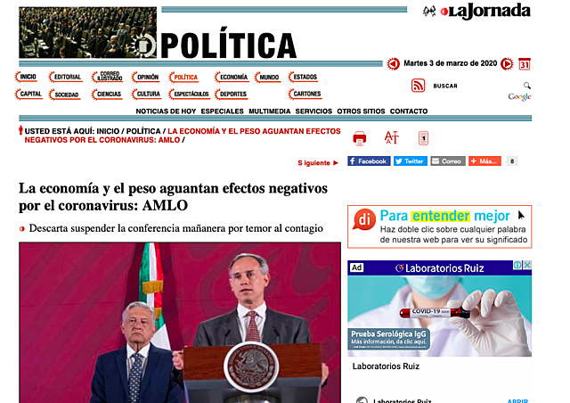 “Ha resistido nuestra economía, sobre todo el peso, aguantó esta primera etapa de ‘propaganda’ sobre el coronavirus”: AMLO