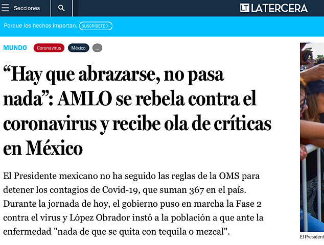 Eso del Coronavirus… hay que abrazarse, no pasa nada: AMLO