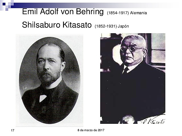 Von Behring - Prepara antitoxinas para la Diferia y el Tetanos