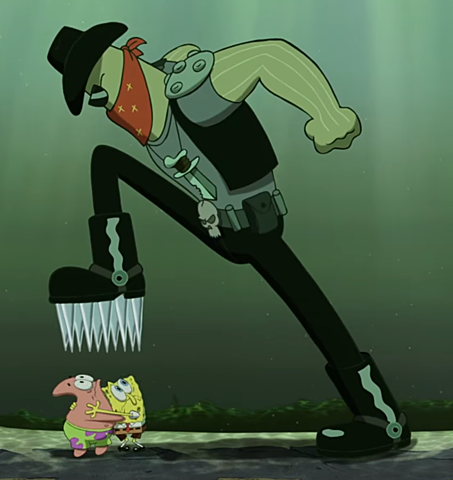 Spongebob and Patrick cry about their immaturity when they are confronted by Mindy.