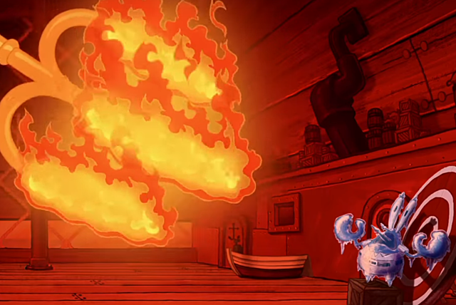 Neptune goes into the Krusty Krab ready to execute Mr. Krabs. Mindy tries to stall him but it makes no difference.