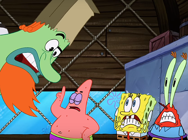 Neptune barges into the Krusty Krab 2 and freezes Mr. Krabs after convincing from his daughter Mindy, and makes a deal with Spongebob and Patrick that if they can get the Crown back from Shell City he'll spare Mr. Krabs.