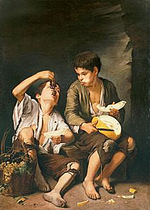 NIÑOS COMIENDO UVAS Y MELÓN, MURILLO. (1650)